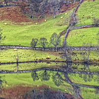 Buy canvas prints of Rydal Water Abstract by Jamie Green