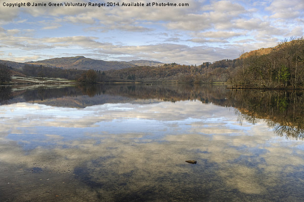  Rydal Water Reflections Picture Board by Jamie Green