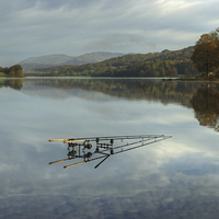Buy canvas prints of   Fishing At Esthwaite by Jamie Green