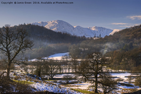 Wetherlam from Elterwater Picture Board by Jamie Green
