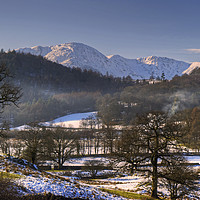 Buy canvas prints of Wetherlam from Elterwater by Jamie Green