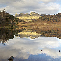 Buy canvas prints of Blea Tarn and The Langdale Pikes by Jamie Green