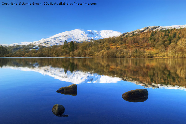 Coniston Reflections Picture Board by Jamie Green