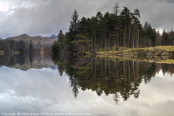Reflections in Tarn Hows Picture Board by Jamie Green