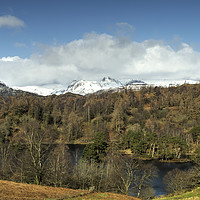 Buy canvas prints of Tarn Hows and the Langdale Pikes by Jamie Green