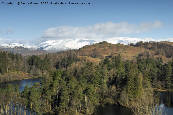 The Fells Beyond Tarn Hows Picture Board by Jamie Green
