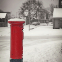 Buy canvas prints of Winter Post Box by Castleton Photographic