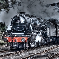 Buy canvas prints of Black 5 train (44767) by Castleton Photographic