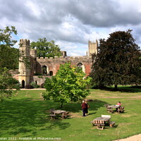 Buy canvas prints of The Bishops Palace, Wells, England  by Aidan Moran