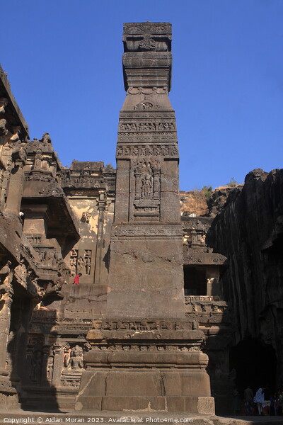 Stone Pillar at the Kailash Temple Picture Board by Aidan Moran