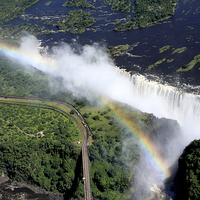 Buy canvas prints of  Rainbow Over Victoria Falls   by Aidan Moran