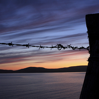 Buy canvas prints of  Barbed Wire Sunset  by Aidan Moran
