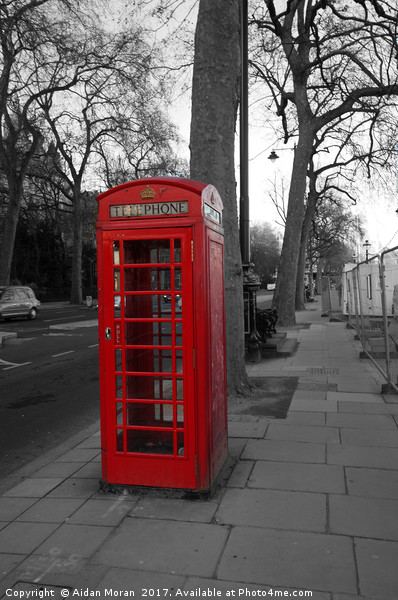 London Telephone Box  Picture Board by Aidan Moran