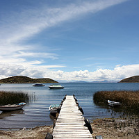 Buy canvas prints of Pier At Lake Titicaca, Bolivia  by Aidan Moran