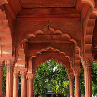 Buy canvas prints of Engrailed Arches, Red Fort, New Delhi, India  by Aidan Moran