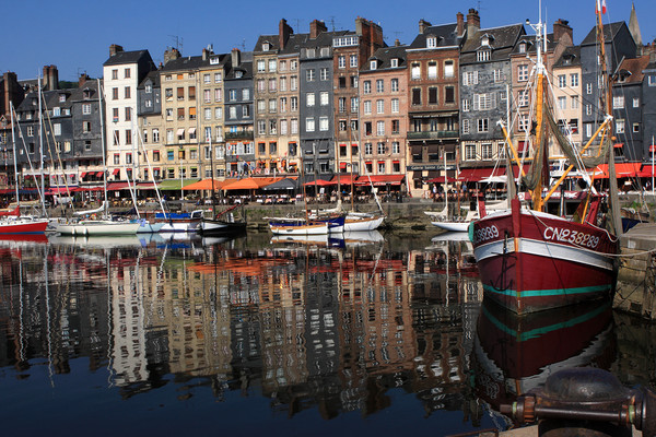 Honfleur Harbour Reflections  Picture Board by Aidan Moran