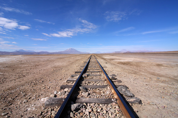 Train Tracks In The Desert  Picture Board by Aidan Moran