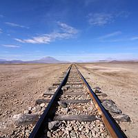 Buy canvas prints of Train Tracks In The Desert  by Aidan Moran