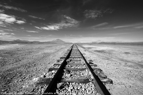 Beyond The Desert Rail  Picture Board by Aidan Moran