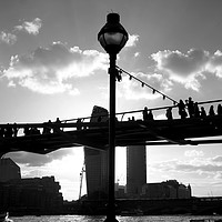 Buy canvas prints of Millennium Bridge Silhouette, London    by Aidan Moran