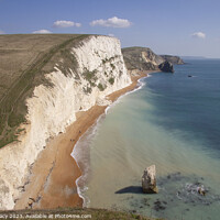 Buy canvas prints of Durdle Door Beach from Bat's Head, Dorset , UK by Colin Tracy