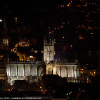Buy canvas prints of Bath Abbey at Night by Colin Tracy