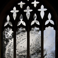 Buy canvas prints of Etched window of Moreton Church, Dorset  by Colin Tracy