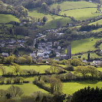 Buy canvas prints of Combe Martin village and church, north Devon  by Colin Tracy