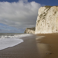 Buy canvas prints of Chalk Cliffs of Durdle Door Beach, Dorset by Colin Tracy