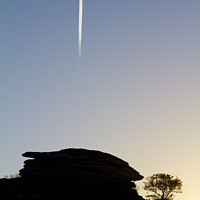 Buy canvas prints of Jet Trail above Dartmoor by Colin Tracy