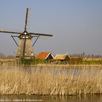 Buy canvas prints of Windmill in Kinderdijk,  Holland by Colin Tracy
