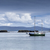 Buy canvas prints of Perfect day moored of Lunga - Scotland by David Merrifield