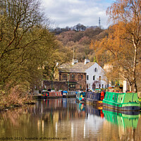Buy canvas prints of Canal boats at Todmorden by David McCulloch
