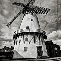Buy canvas prints of  Windmill on Cracked Canvas by David McCulloch