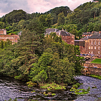 Buy canvas prints of New Lanark Panoramic by David McCulloch
