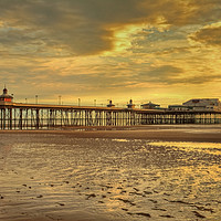 Buy canvas prints of North Pier in Golden Light by David McCulloch