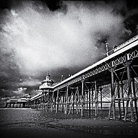 Buy canvas prints of North Pier - film noir by David McCulloch
