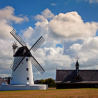 Buy canvas prints of Bright summer clouds over Lytham by David McCulloch
