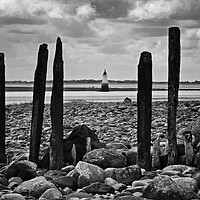 Buy canvas prints of Plover Scar through the groynes by David McCulloch
