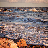 Buy canvas prints of Evening tide at Rossall by David McCulloch