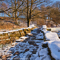 Buy canvas prints of Historic Wycoller in snow by David McCulloch