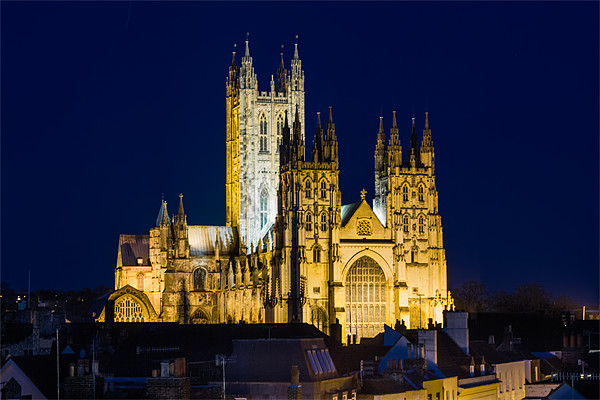 Canterbury Cathedral at night Picture Board by Ian Hufton