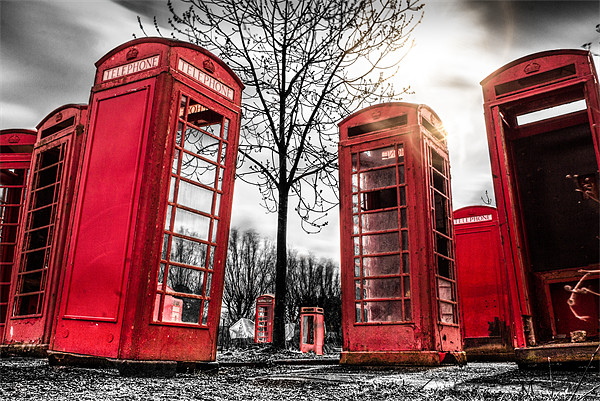 Red Phonebox Art Picture Board by Ian Hufton