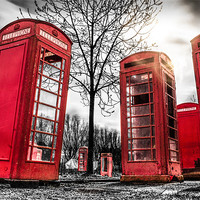 Buy canvas prints of Red Phonebox Art by Ian Hufton