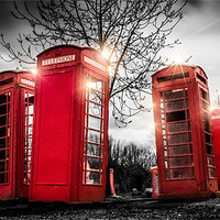 Buy canvas prints of Red  Phonebox ART - Panoramic by Ian Hufton
