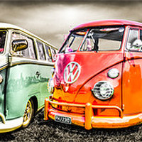 Buy canvas prints of VW campervan panorama by Ian Hufton