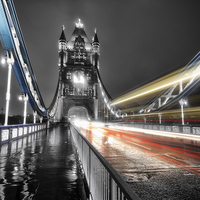 Buy canvas prints of Tower Bridge at night by Ian Hufton