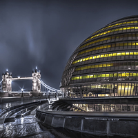 Buy canvas prints of Tower Bridge and the City Hall by Ian Hufton