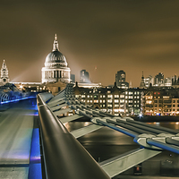 Buy canvas prints of St Pauls and the Millennium Bridge by Ian Hufton