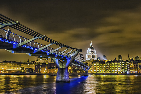 St Pauls and the Millennium Bridge Picture Board by Ian Hufton